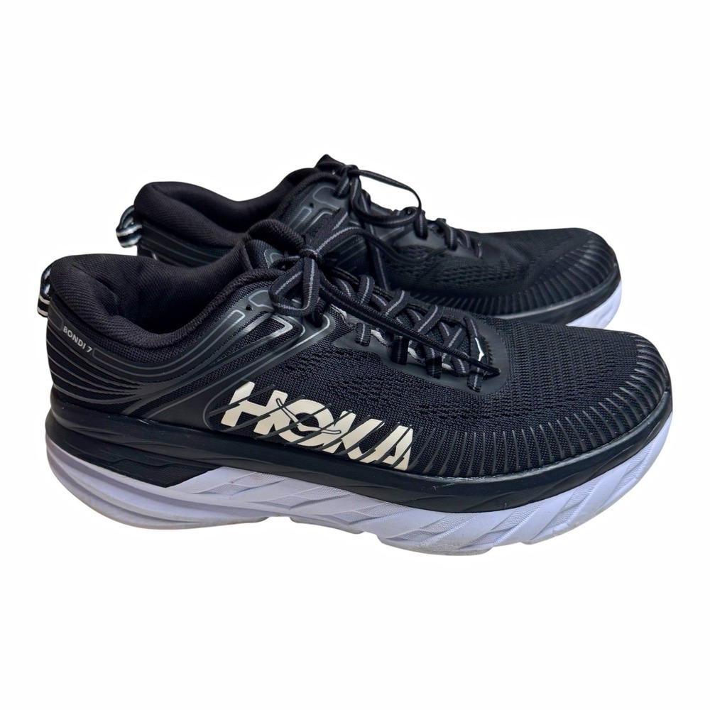 HOKA ONE ONE Bondi 7 Women's Running Sneaker Breathable Black/White 8.5 1110519